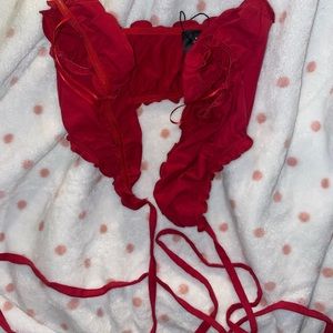 cute, red wrap top from Garage❤️ barely worn!!